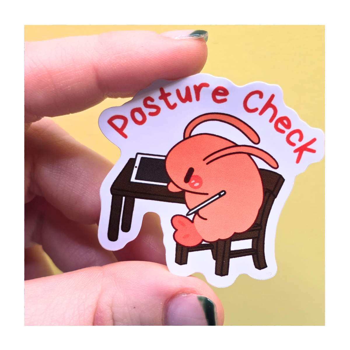 Posture Check Shrimp Sticker