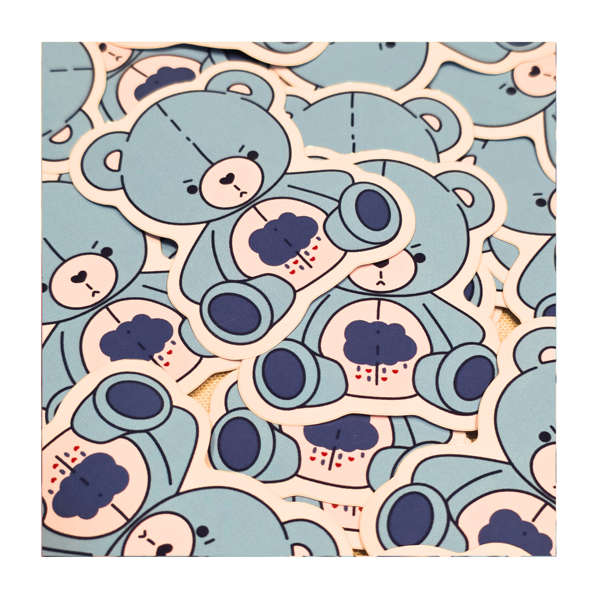 Grumpy Bear Plushie Sticker