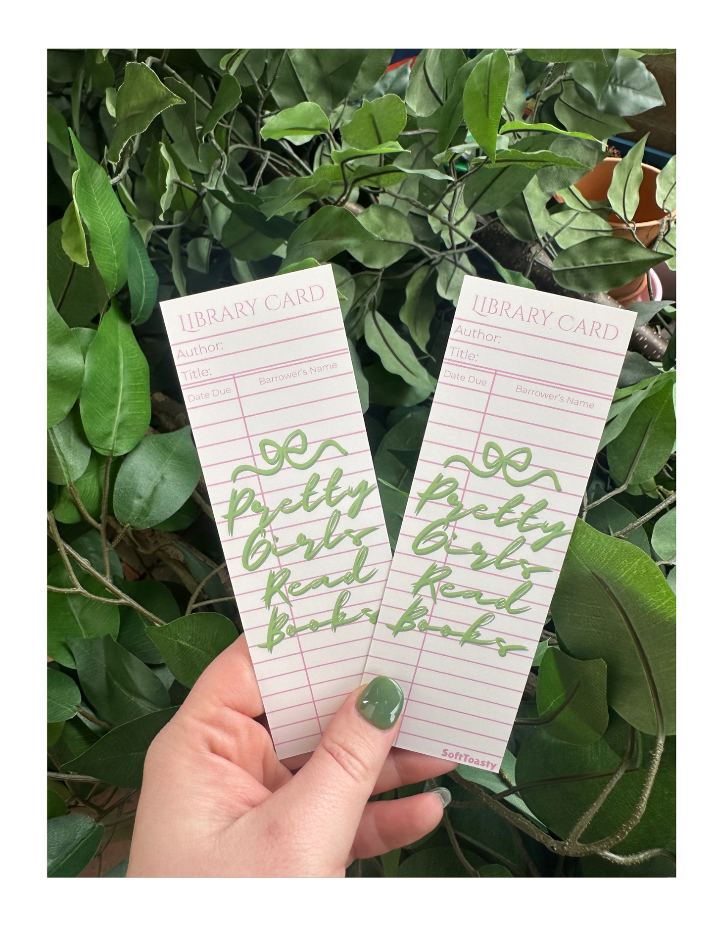 Pretty Girls Read Books Library Card Bookmark