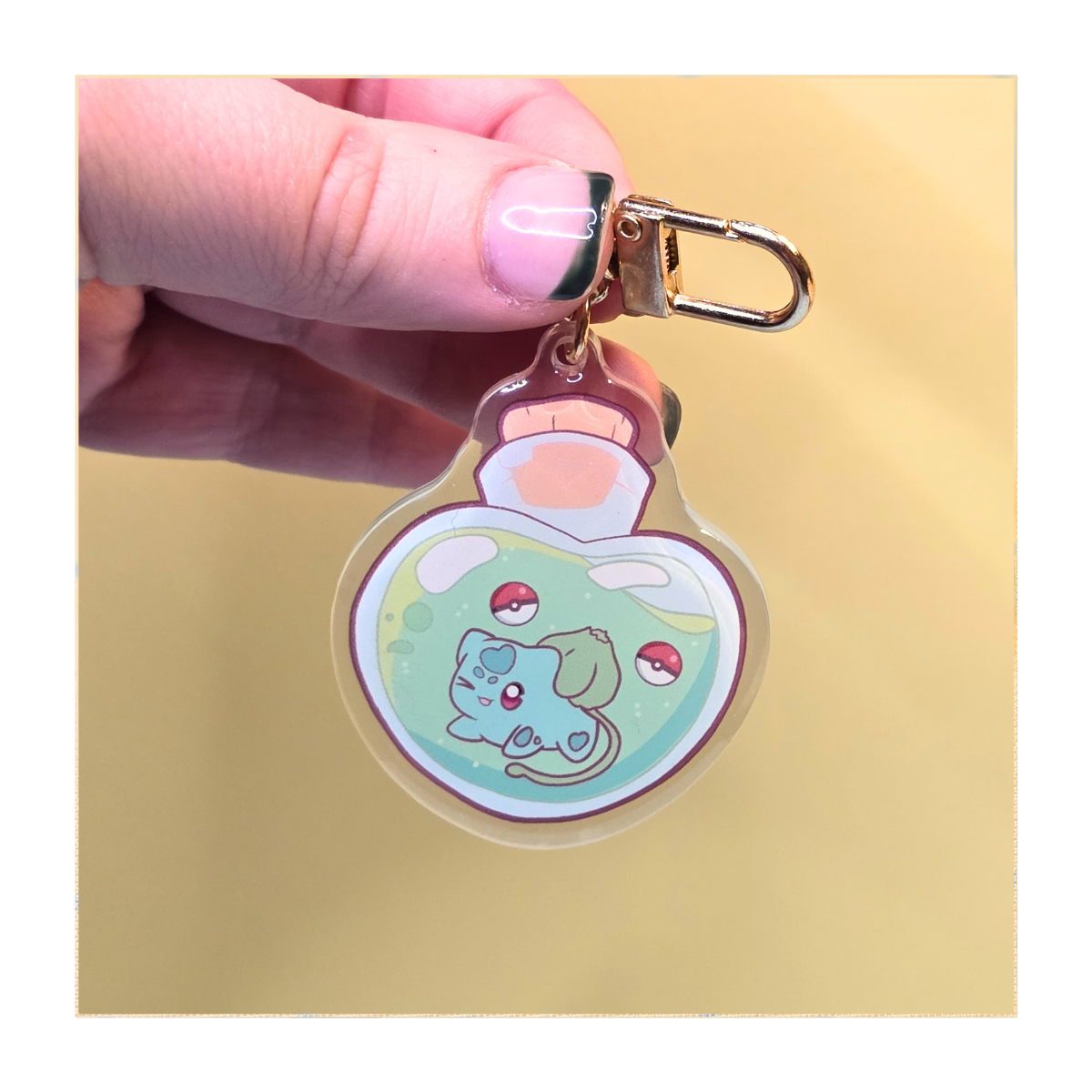 Bulbasaur Potion Bottle Acrylic Keychain