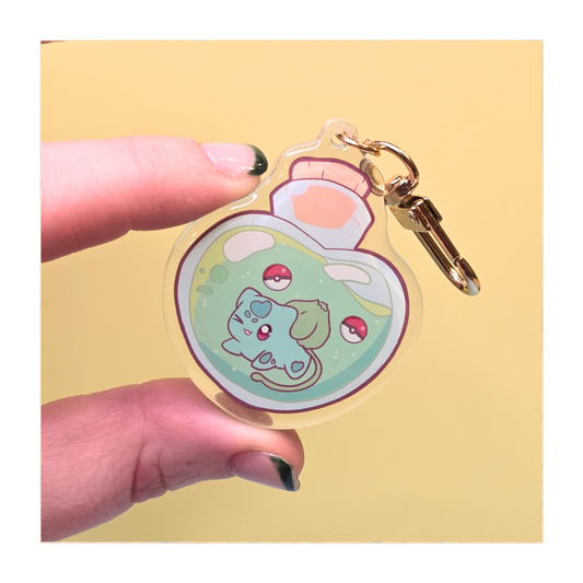 Bulbasaur Potion Bottle Acrylic Keychain