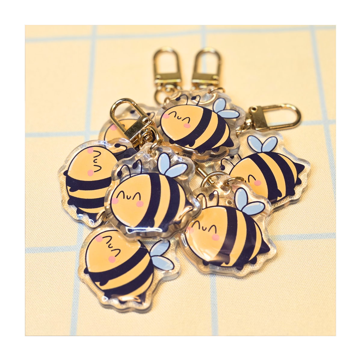 Happy Bee Keychain