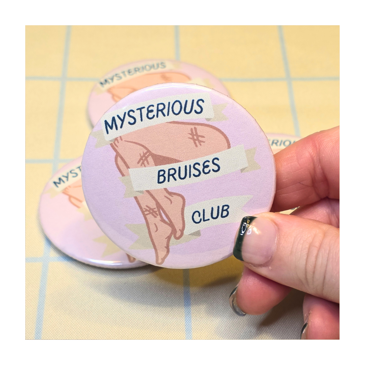 Mysterious Bruises Club Button