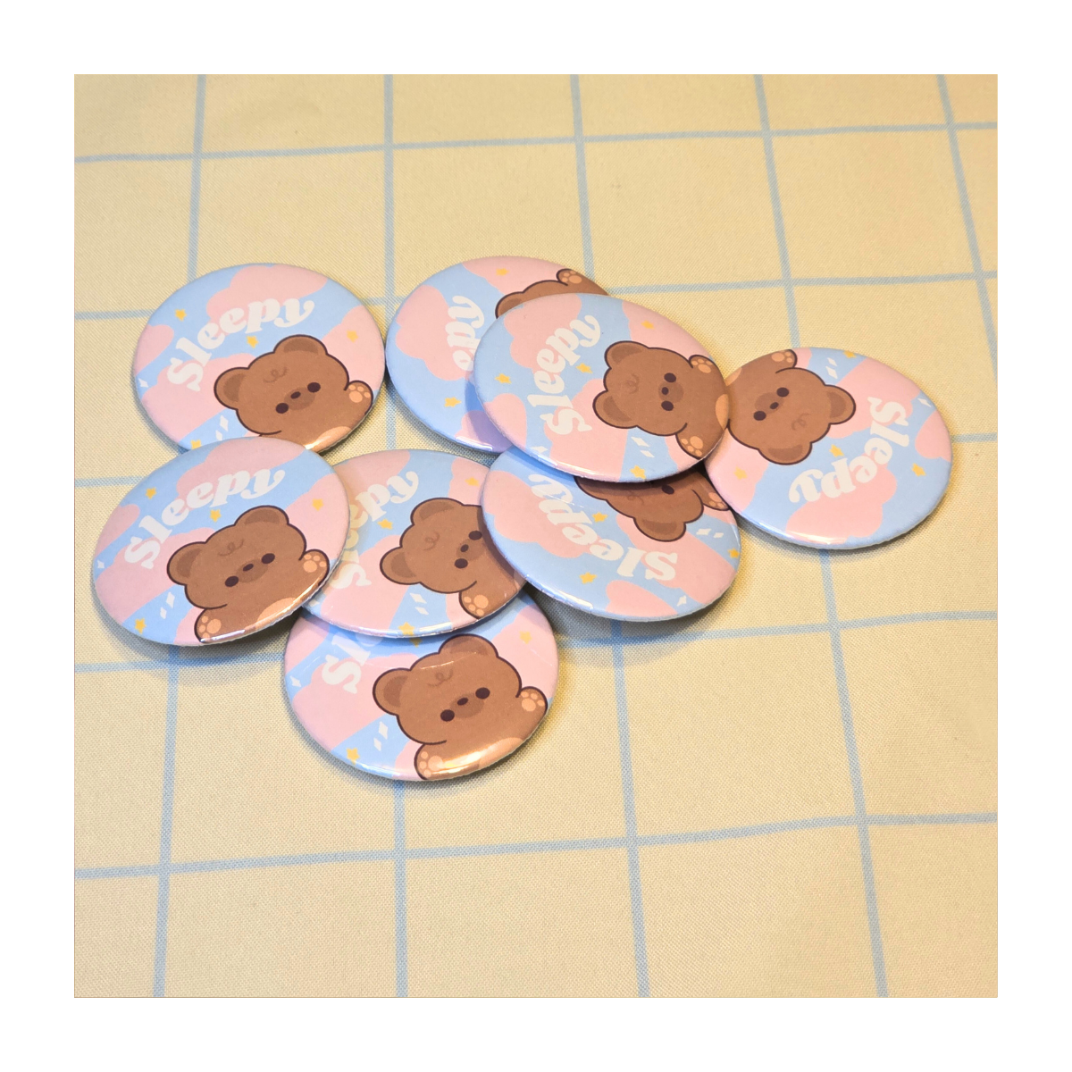 Sleepy Bear Button