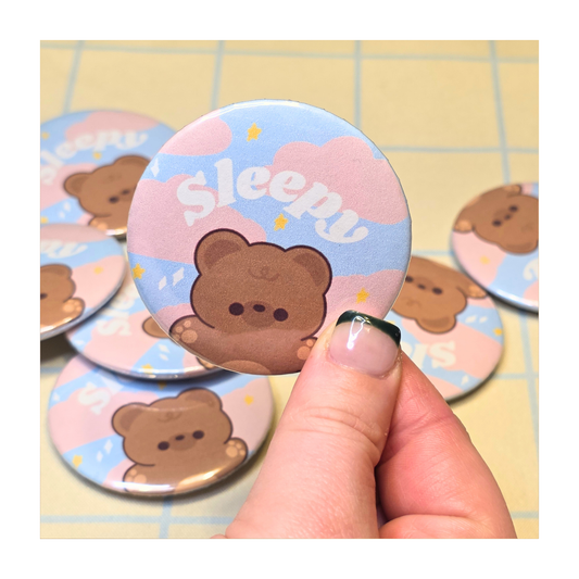 Sleepy Bear Button