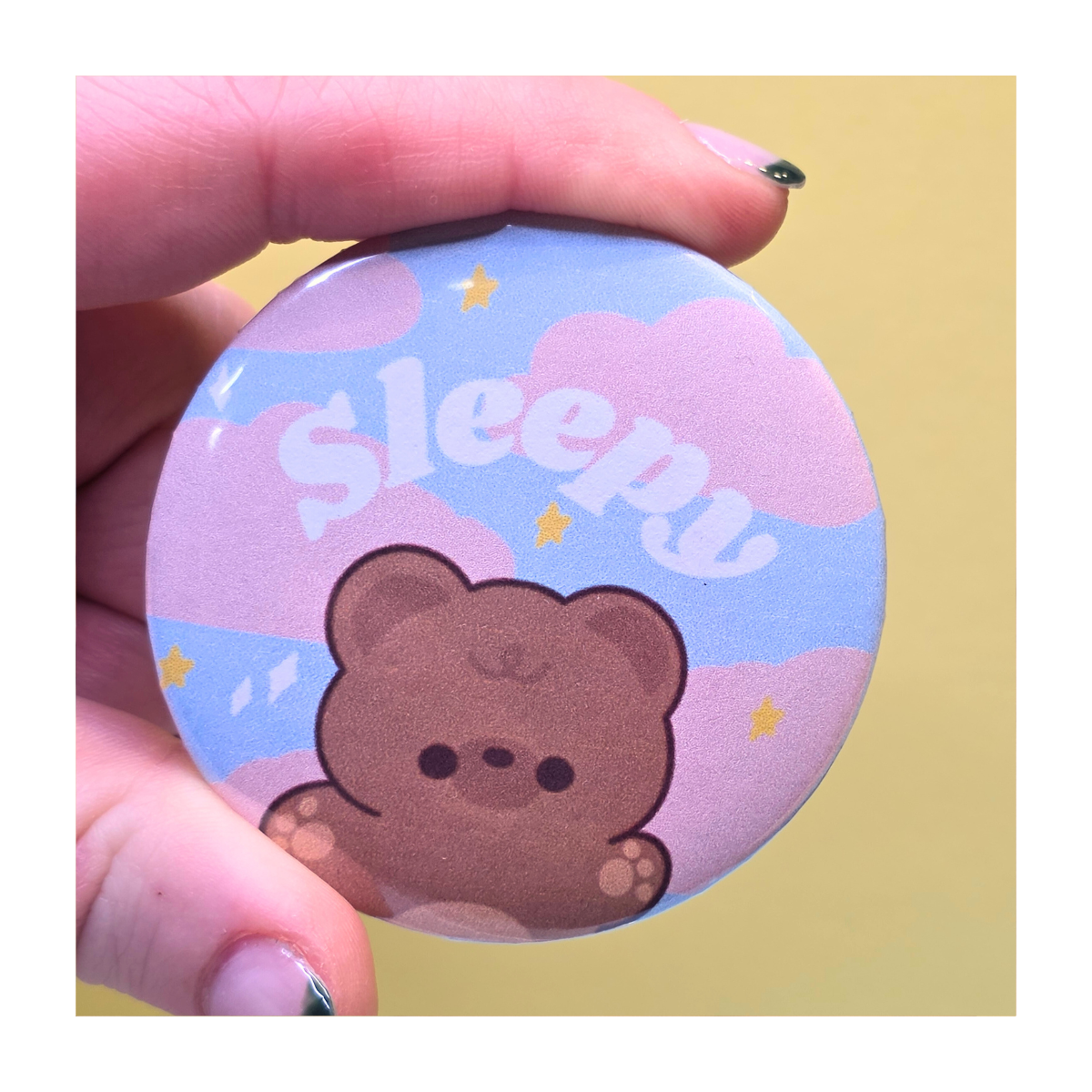 Sleepy Bear Button