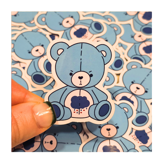 Grumpy Bear Plushie Sticker