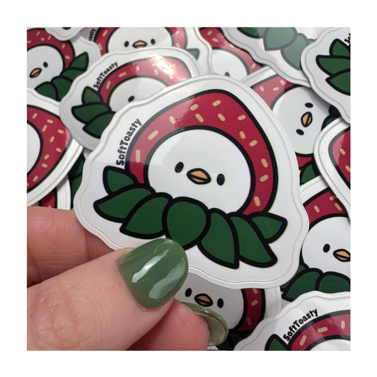 Strawberry Duck Sticker