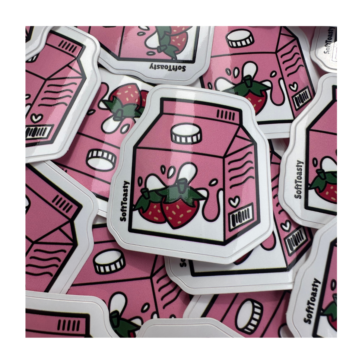 Strawberry Milk Carton Sticker
