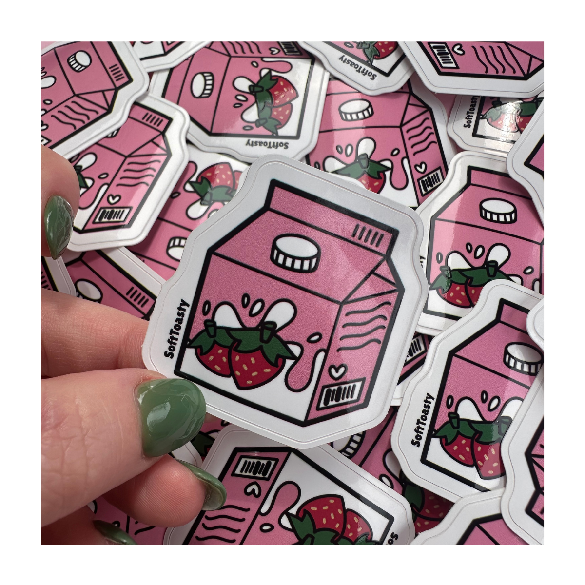 Strawberry Milk Carton Sticker