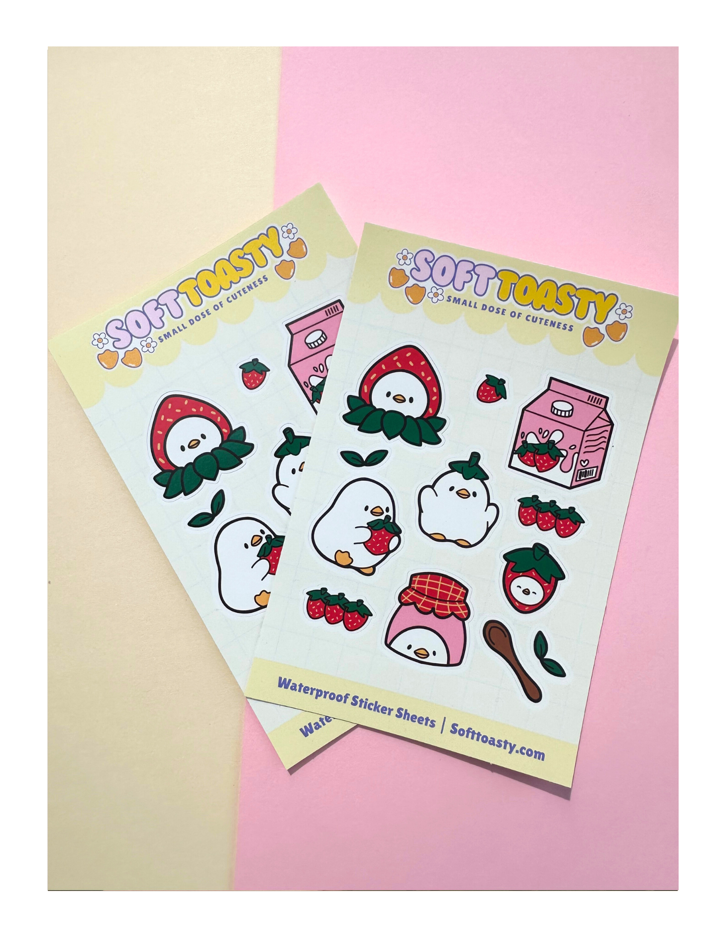 Strawberries and Duckies Sticker Sheet