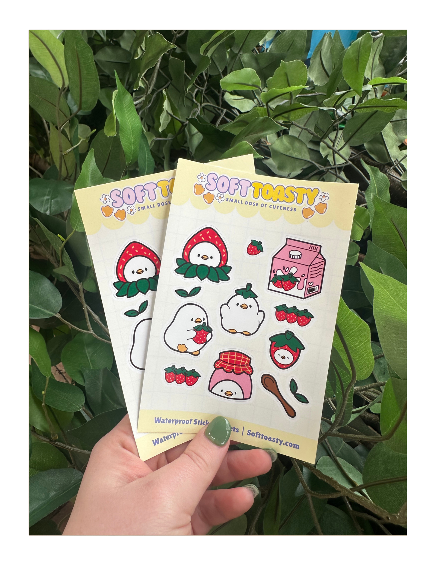 Strawberries and Duckies Sticker Sheet