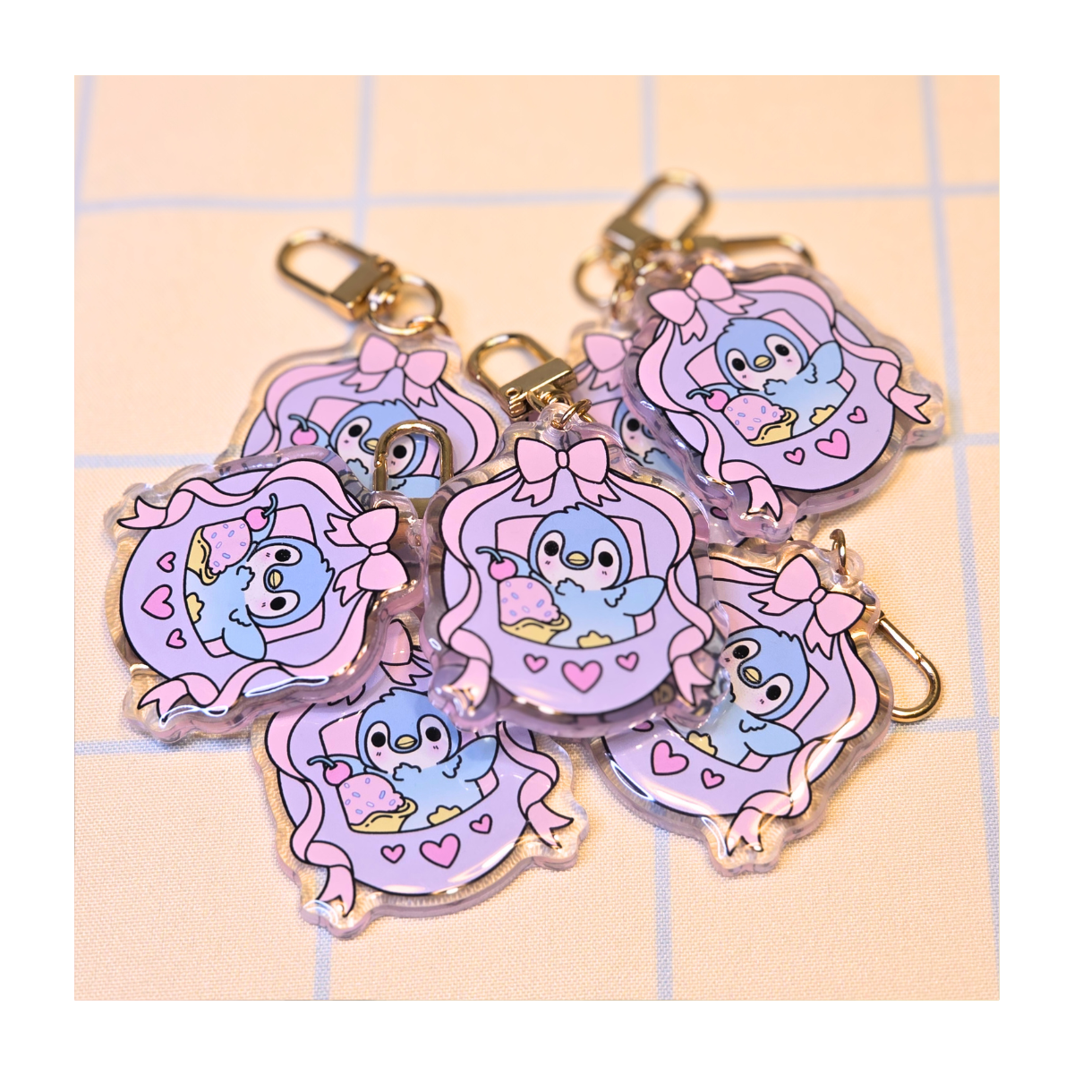 Penguin Tamagotchi Acrylic Keychain